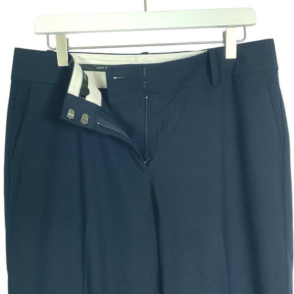 Ann Taylor Seasonless Stretch Navy Blue Dress Pants, Flat Front, size 8, Pockets - Picture 7 of 11
